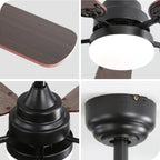 48 and 52 Integrated LED Ceiling Fan with Light and Remote, Reversible DC Motor