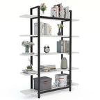 5-Tier Bookshelf, Vintage Industrial Style Bookcase