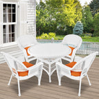 5-piece White Resin Wicker Dining Set