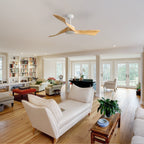 52 inch Modern Solid Wood / ABS Ceiling Fan With Remote Control(No Light),6 WInd Speed,Reversible Airflow