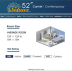 52 inch Modern Solid Wood / ABS Ceiling Fan With Remote Control(No Light),6 WInd Speed,Reversible Airflow