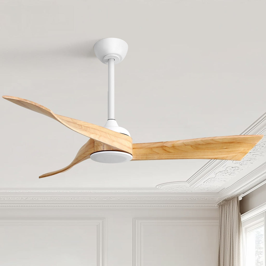 52 inch Modern Solid Wood / ABS Ceiling Fan With Remote Control(No Light),6 WInd Speed,Reversible Airflow