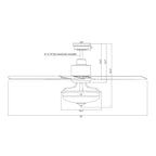 52 inch Reversible Wooden 5-Blade 3-Light Ceiling Fan with Remote