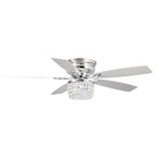 52 Chrome Crystal Flush Mount Ceiling Fan with Light Kit and Remote