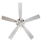 52 Modern Chrome/ Black Indoor Dimmable LED Ceiling Fan with Light and Remote