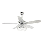 52 Modern 4-Light Chandelier Crystal Ceiling Fan with Remote