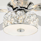 52 Modern 4-Light Chandelier Crystal Ceiling Fan with Remote