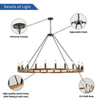 54-inch Round Wagon Wheel 24-light Chandelier