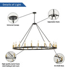 54-inch Round Wagon Wheel 24-light Chandelier