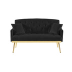 55.5 Velvet 2-Seater Sofa with 2 Pillows, Contemporary Design, and Easy Assembly