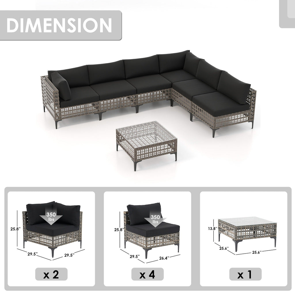 6 - Person Outdoor Sectional Seating Group with Cushions