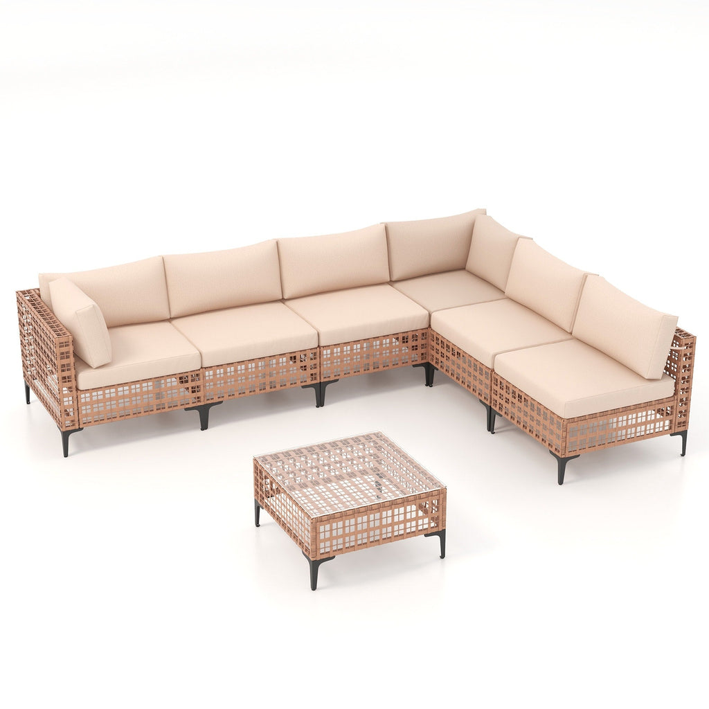 6 - Person Outdoor Sectional Seating Group with Cushions