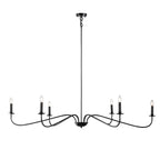 6 Light 64 Inches Minimalist Chandelier in Matte Black / Gold /Chrome - N/A