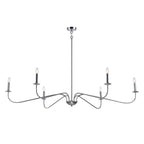 6 Light 64 Inches Minimalist Chandelier in Matte Black / Gold /Chrome - N/A