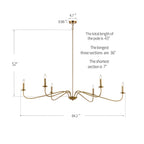 6-Light Classic French Minialist Chandelier with Candle-Style Lighting