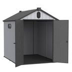 6 ft x 4 ft/6 ft x 8 ft/8 ft x 6 ft/8 ft x 10 ft All-Weather Resin Outdoor Plastic Storage Shed w/Floor, Spire Tool Shed