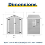 6 ft x 4 ft/6 ft x 8 ft/8 ft x 6 ft/8 ft x 10 ft All-Weather Resin Outdoor Plastic Storage Shed w/Floor, Spire Tool Shed