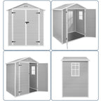 6 ft x 4 ft/6 ft x 8 ft/8 ft x 6 ft/8 ft x 10 ft All-Weather Resin Outdoor Plastic Storage Shed w/Floor, Spire Tool Shed