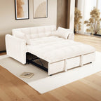 64.96 Velvet 3-in-1 Convertible Sofa Bed with Adjustable Back, Storage Pocket, and 500lb Weight Capacity
