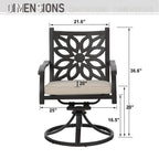 MAISON ARTS Cast Aluminum Dining Chairs/Patio Dining Set with Round Dining Table & 6 Cast Aluminum Patio Chairs