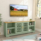 70 in. Rustic Decorative Floral Door TV Stand for up to 80 TVs