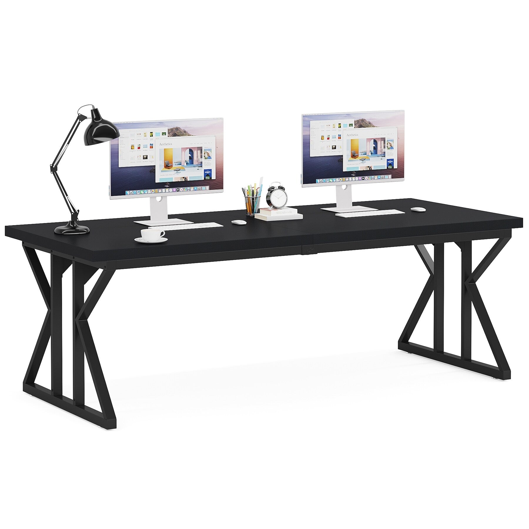 70.8-Inch Executive Desk, Large Computer Office Desk Workstation