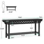 70.8 Inch Farmhouse Solid Wood Long Console Table Sofa Table