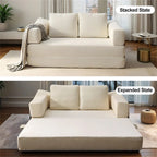 70.87 Upholstered Convertible Sleeper Sofa, Convertible Chair Floor Couch Comfy Sofa for Living Room, Bedroom, Chenille Fabric