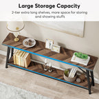 70.9 Inch Extra Long Sofa Table, Industrial Entry Console Table