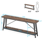 70.9 Inch Extra Long Sofa Table, Industrial Entry Console Table