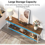 70.9 Inch Extra Long Sofa Table, Industrial Entry Console Table