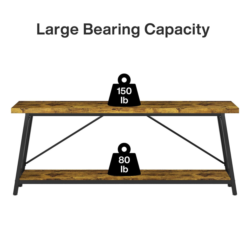 70.9 Inch Extra Long Sofa Table, Industrial Entry Console Table