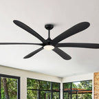 72-inch Driftwood 6-Blade Large DC Ceiling Fan with Light and Remote