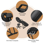 73 Adjustable Beauty Salon Spa Massage Bed Tattoo Chair with Stool