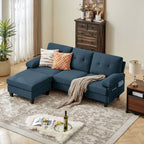 86.22 L Shaped Sectional Sofa with Side Storage Pockets