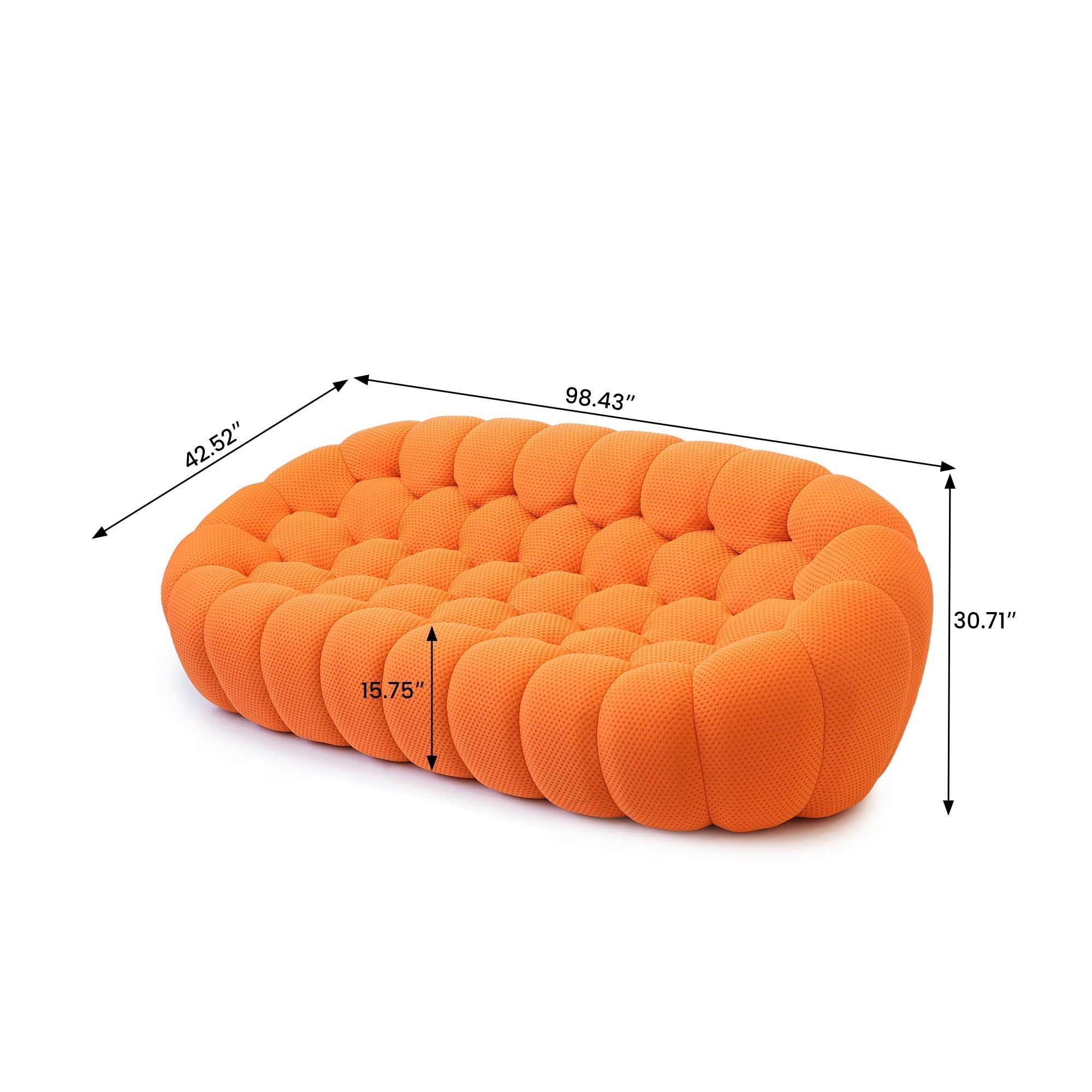 98.43'' Modern Bubble Sofa 3D Honeycomb Shape Lazy Sofa Couch