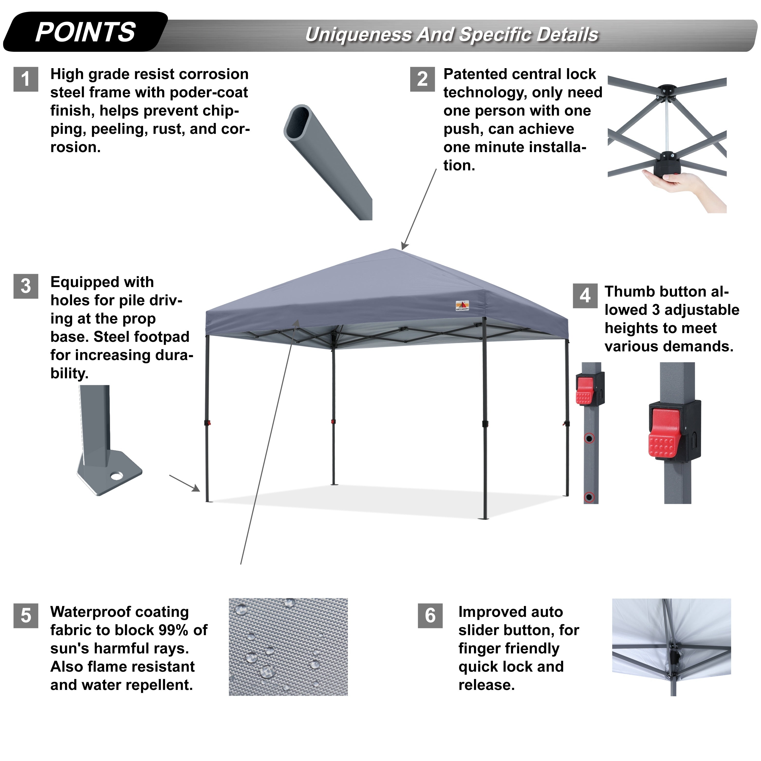 ABCCANOPY Durable Easy Pop up Canopy Tent Outdoor canopy tent