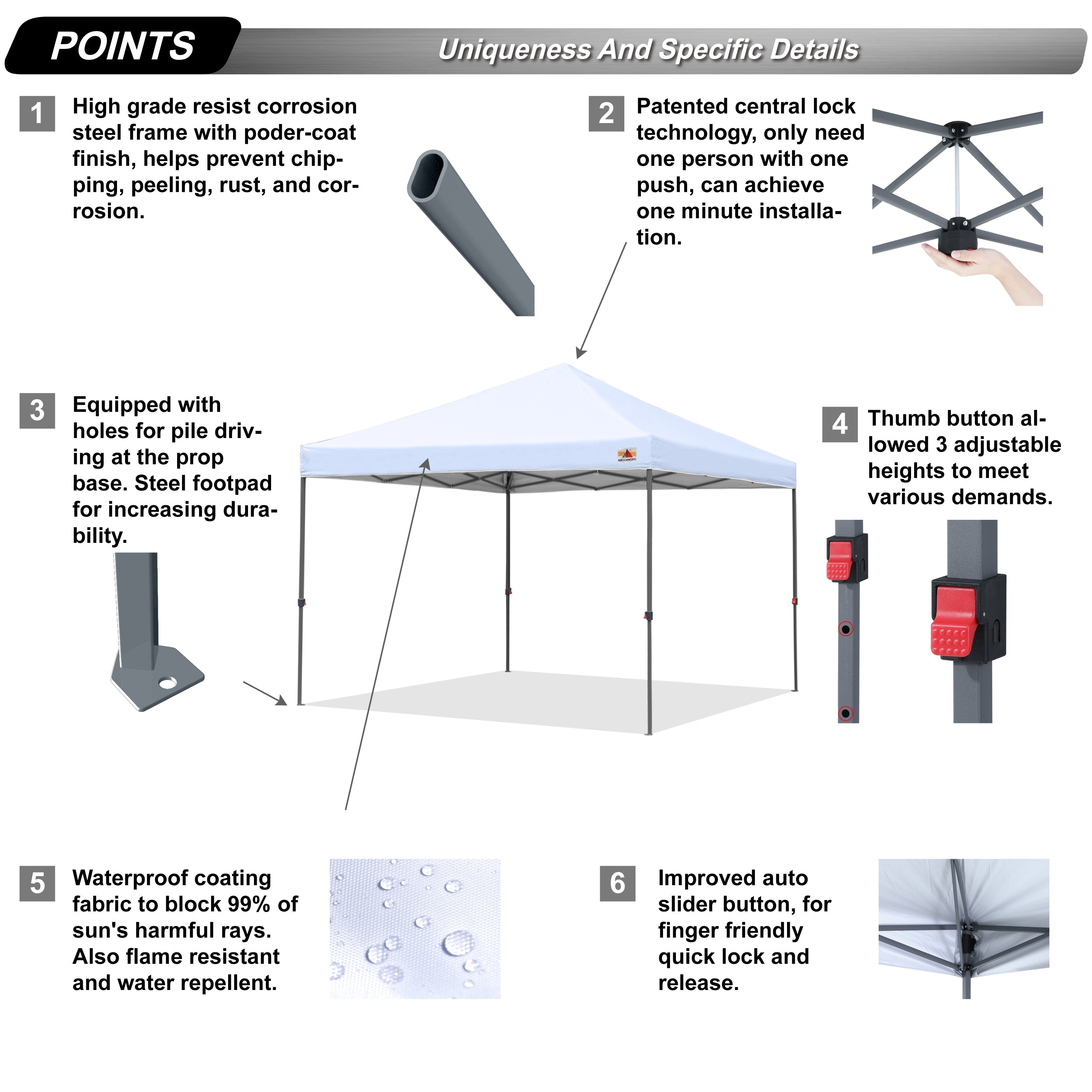 ABCCANOPY Durable Easy Pop up Canopy Tent Outdoor canopy tent