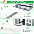 AECOJOY 144'' Large Chicken Coop w/ Run Wooden Hutch Poultry Cage House