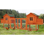 AECOJOY 144'' Large Chicken Coop w/ Run Wooden Hutch Poultry Cage House