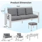 AECOJOY 7 Pieces Aluminum Patio Furniture Set Outdoor Conversation Set