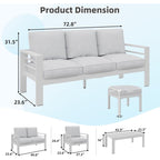 AECOJOY 7 Pieces Aluminum Patio Furniture Set Outdoor Conversation Set