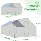 AECOJOY Large Metal Chicken Coop Run Walk-in Metal Chicken Cage