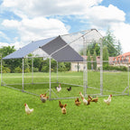 AECOJOY Large Metal Chicken Coop Run Walk-in Metal Chicken Cage
