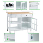 AVAWING 42 Rolling Kitchen Island Microwave Cabinet Trolley Cart