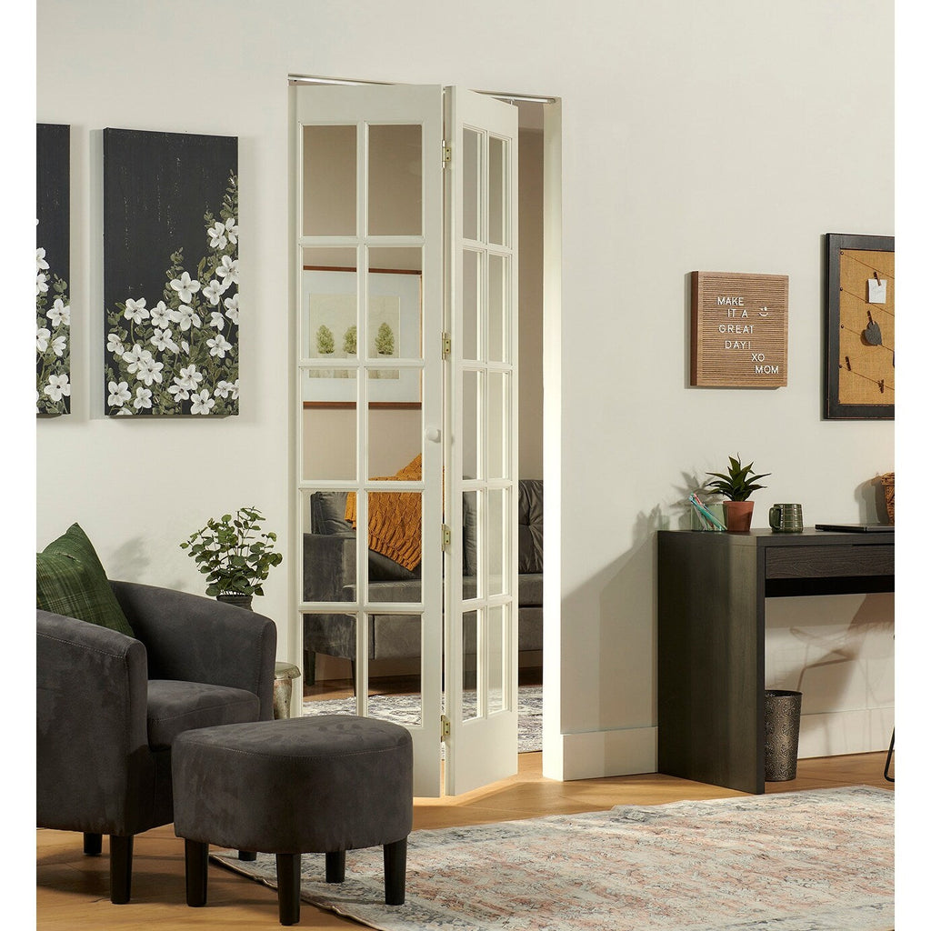 AWC Traditional Divided Glass Unfinished Pine 30-inch Bifold Door