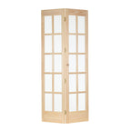 AWC Traditional Divided Glass Unfinished Pine 30-inch Bifold Door