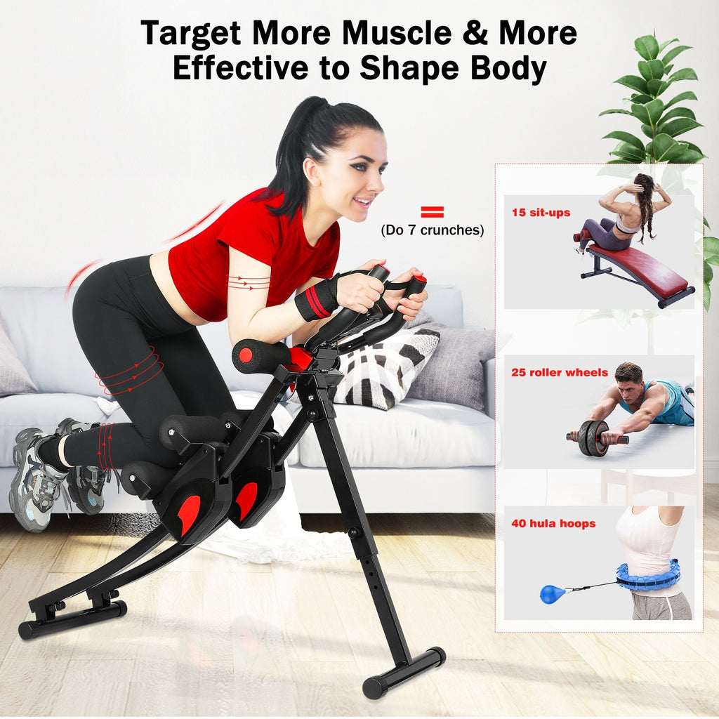 Ab Machine Foldable Core Abdominal Exercise Trainer Home Gym Fitness
