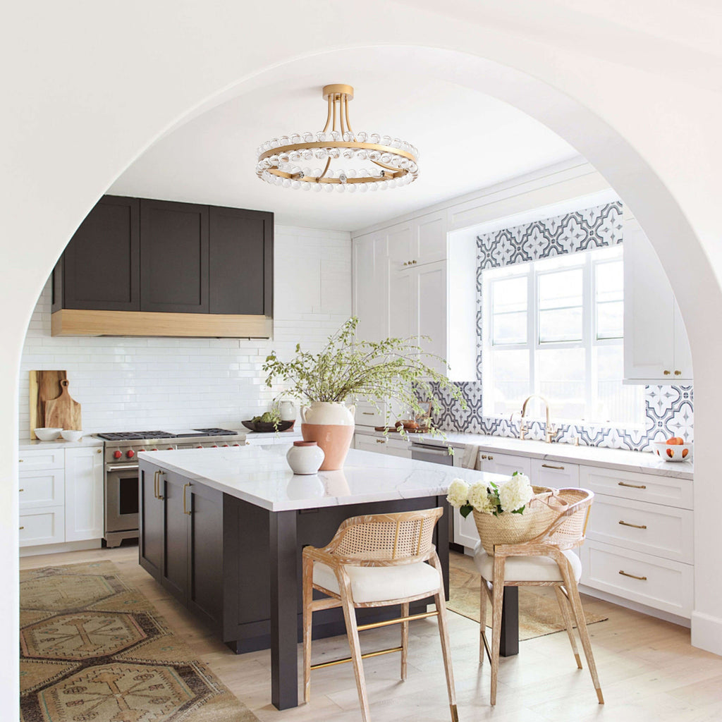 Elvira 8-Light Wagon Wheel Crystal Semi-Flush Mount