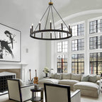 Acroma 12-light Farmhouse 40In Wagon Wheel Chandelier with UL - 40'' D x 138'' H